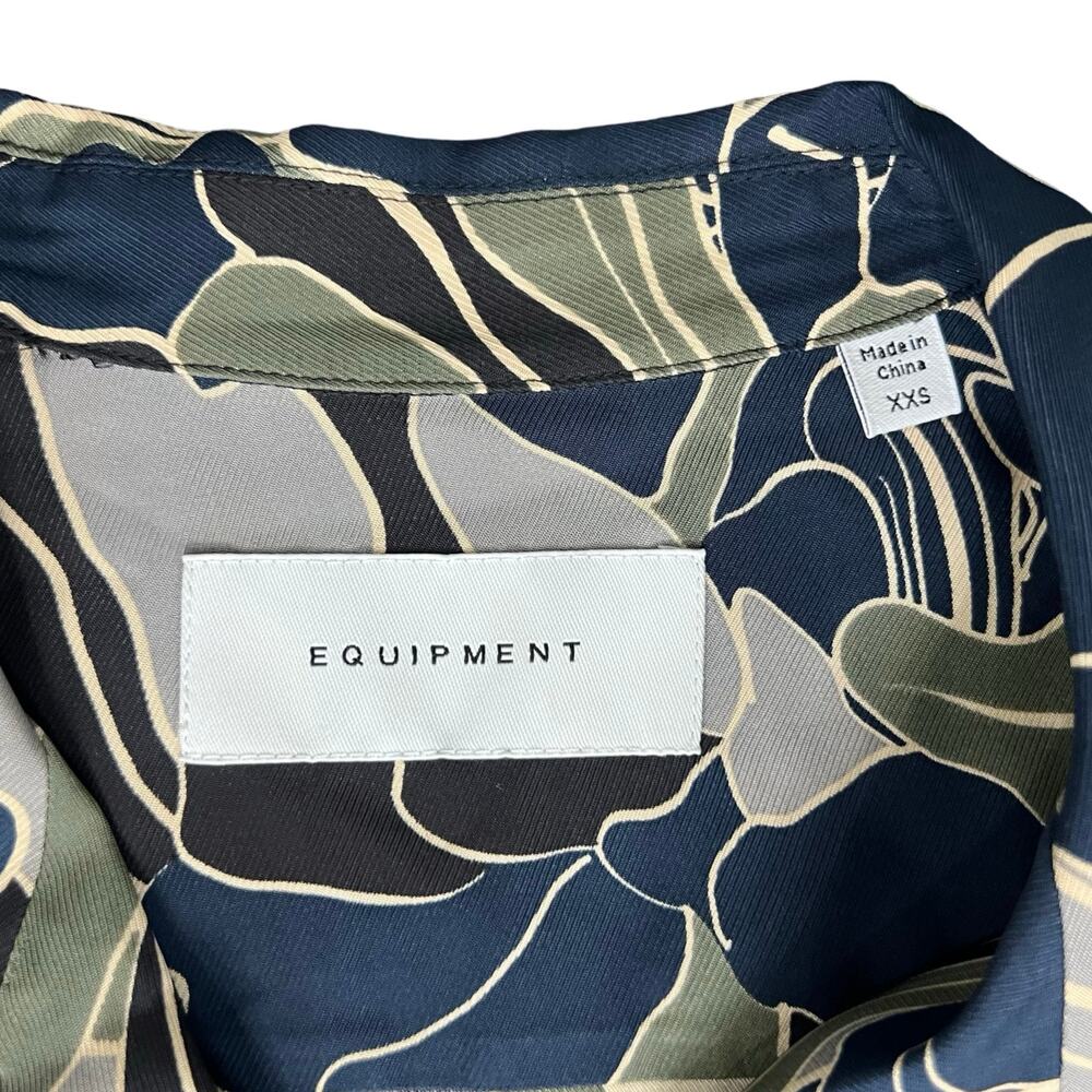 Equipment Original Camp-Collar Blue Gray Green Button Down Twill Shirt size XXS - Picture 7 of 11